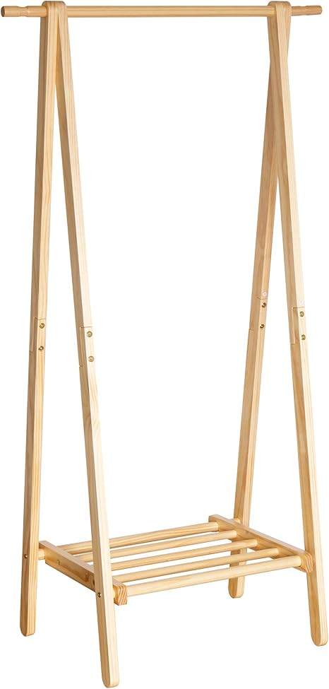 Amazon リファニ ハンガーラック 幅80cm 折りたたみ 木製 棚付き おしゃれ 洋服掛け コートハンガー ナチュラル Ld 003r Na ハンガーラック オンライン通販