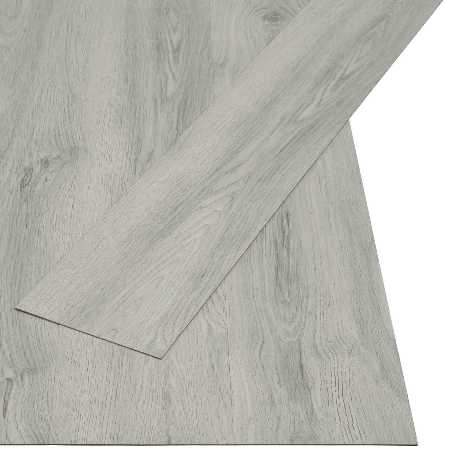 Tablones autoadhesivos de PVC gris claro para suelo de interior, pack de 32 unidades y 4,46 m2