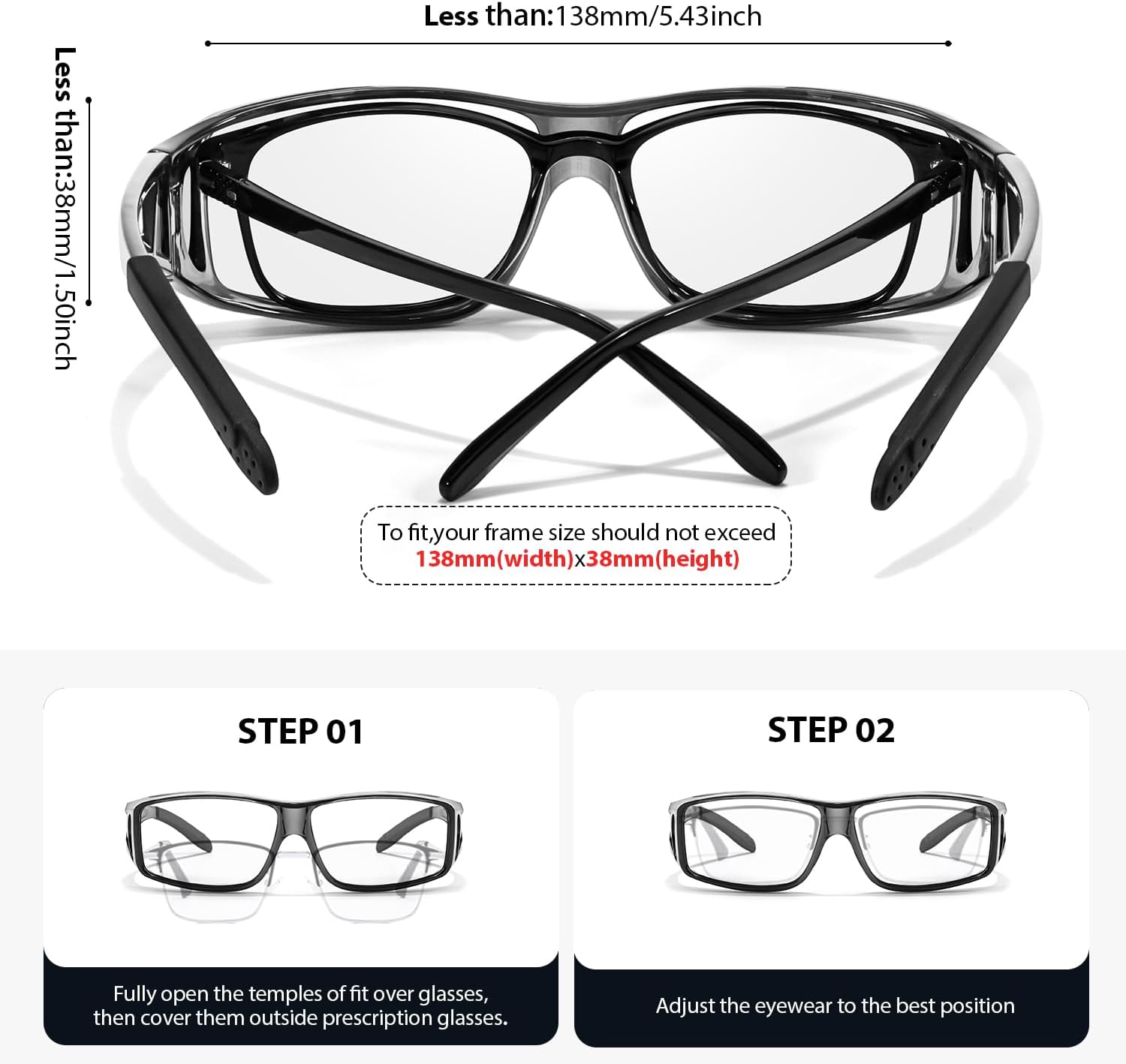VIEWBETTER Fit Over Anti 99.99% Blue Light Glasses for Women Men, Anti-Blue Blocking Computer Gaming Screen Eyeglasses