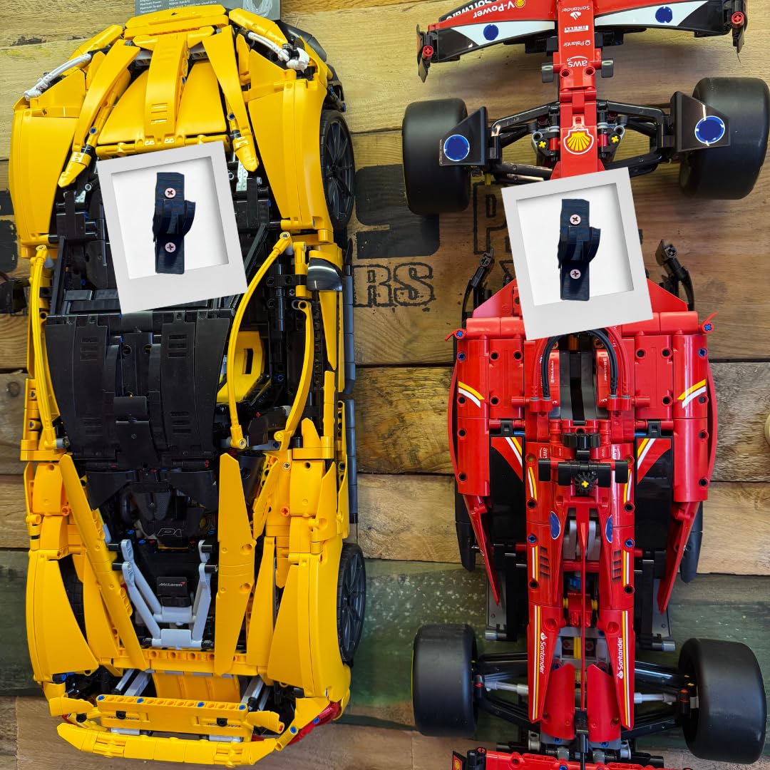 Outback Bricks Black Wall Mount Bracket, Compatible With Lego Technic Mclaren P1 42172, 3D Printed, Wall-Mounted Display Stand