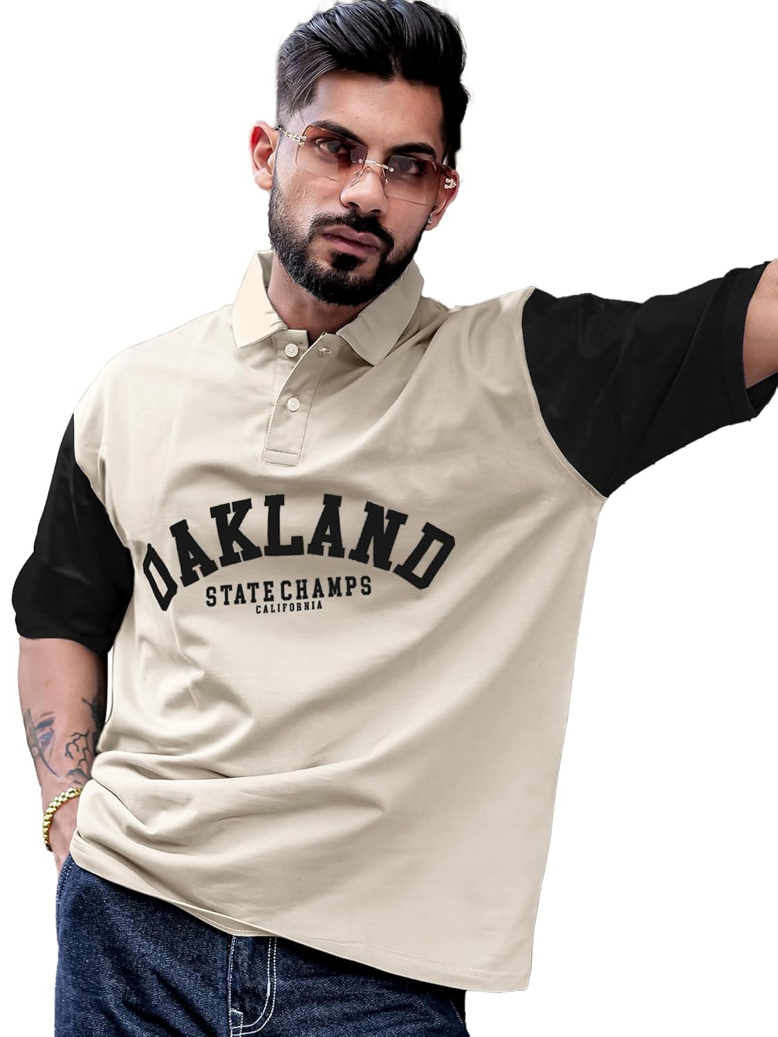 MANSLOOK Polo Tshirts for Men||Polo Neck|| Halfsleeve Tshirt for Men||Oversized Tshirts for Men