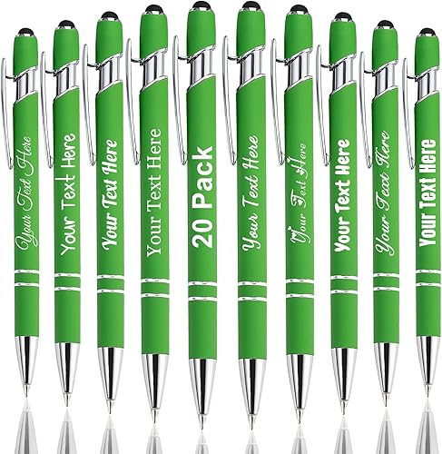 Miniatura 77 de Hasta 300 bolígrafos personalizados a granel con nombre personalizado con grabado gratis, puntas de lápiz capacitivo grabado, bolígrafo para Púrpura