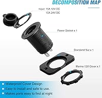 Vista 3 de Nilight Paquete de 2 Enchufes para Encendedor de Cigarrillos de Automóvil DC 12V Adaptador de Toma de Corriente Impermeable de Repuesto