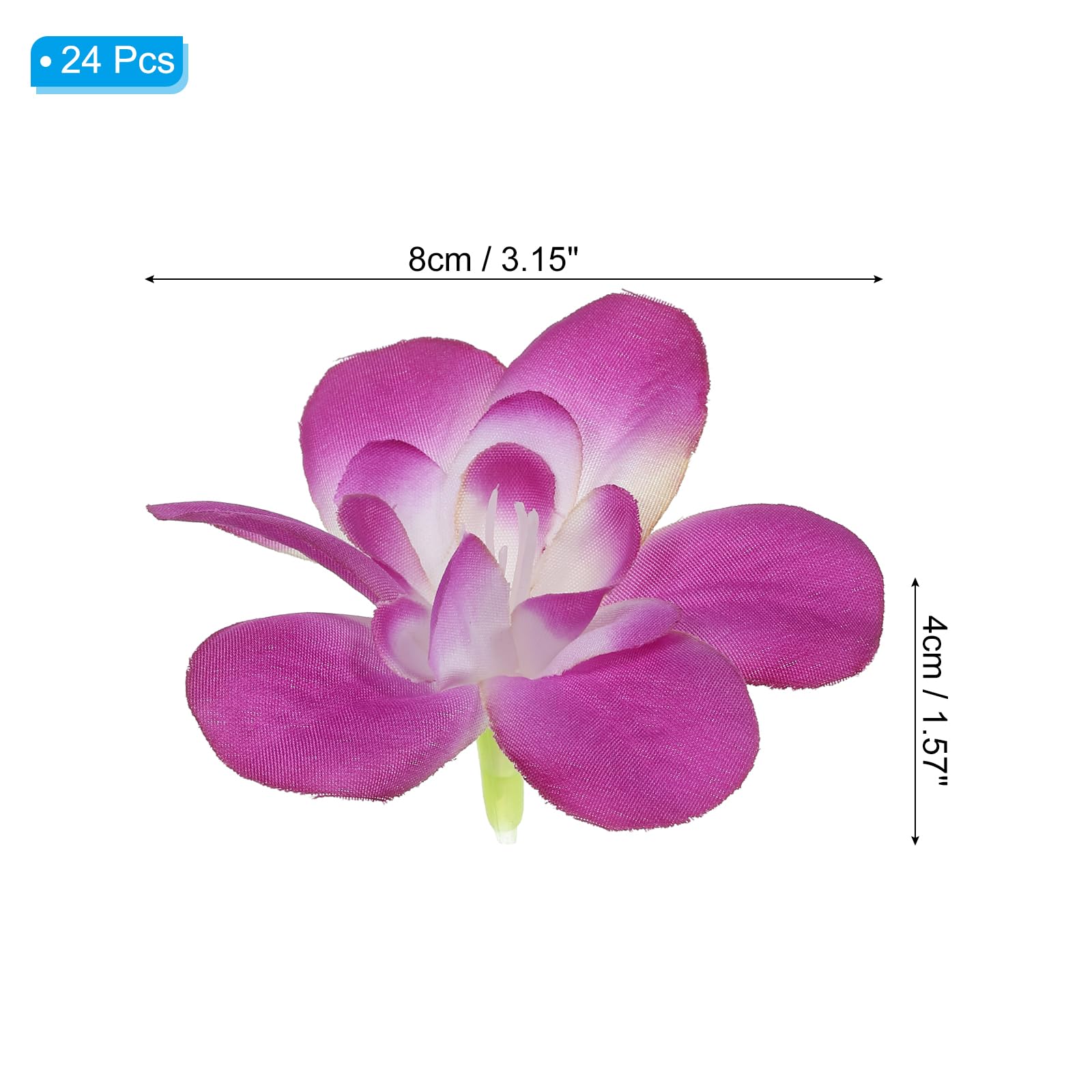 PATIKIL Artificial Orchid Petals, 24Pcs Faux Orchid Flower Head Fake Butterfly Flowers Crafts for Home Wedding Decoration Dark Purple - Image 2