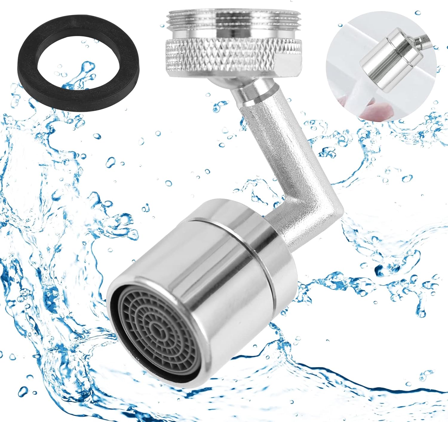 Aireador de grifo con filtro de salpicaduras, giratorio 720°, para cocina y baño, accesorio de chorro ventilado para grifos