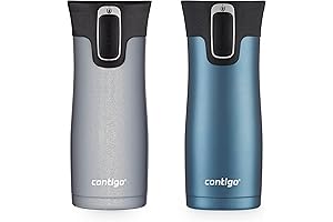 AUTOSEAL West Loop Vacuum-Insulated Stainless Steel Travel Mugs with Easy-Clean Lid (16...