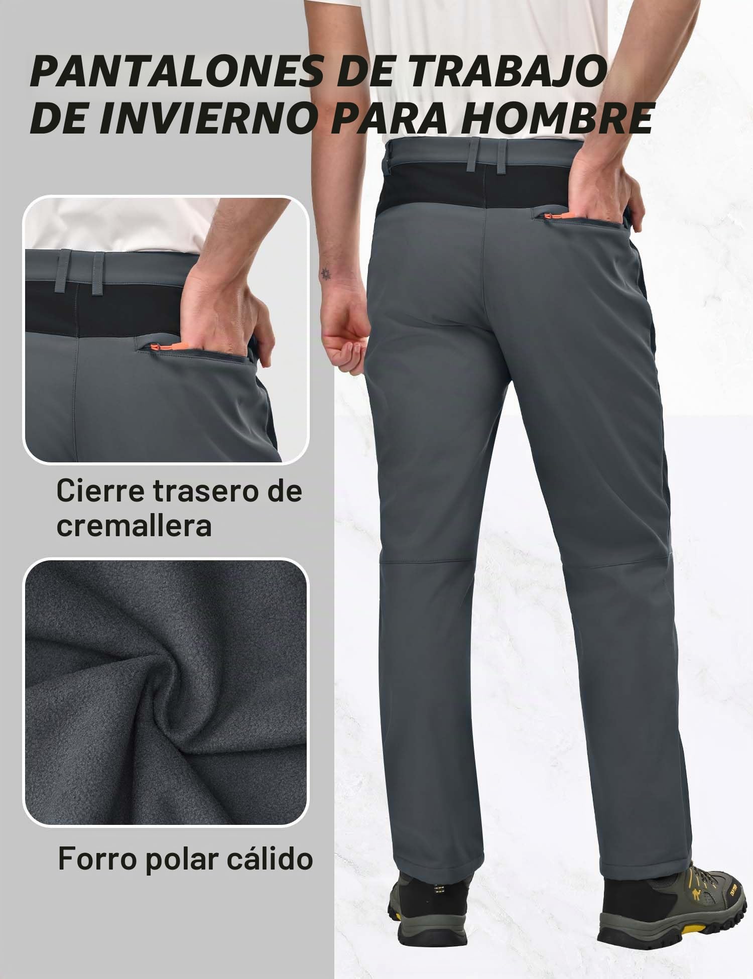 Pantalon De Montaña Hombre Impermeables Invierno Calentar Pantalones Trekking Escalada Senderismo Esquiar Softshell Pantalones Caza Hombre