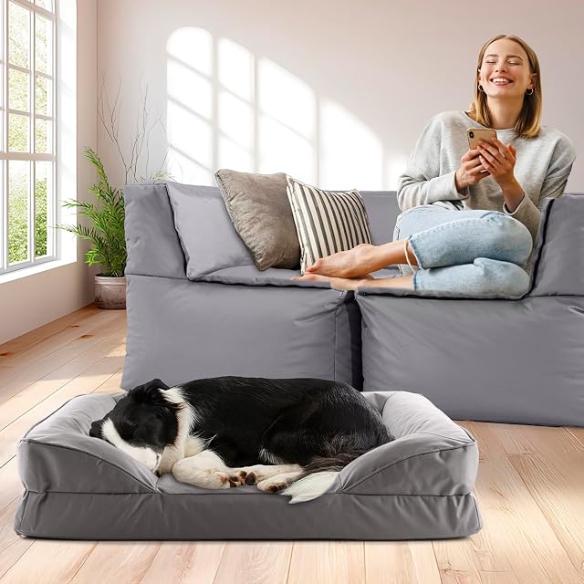 Foto 2 de 5 de Lumaland Cama ortopédica para Perros para Exterior e Interior, 90 x 65 cm, Ideal para Perros medianos