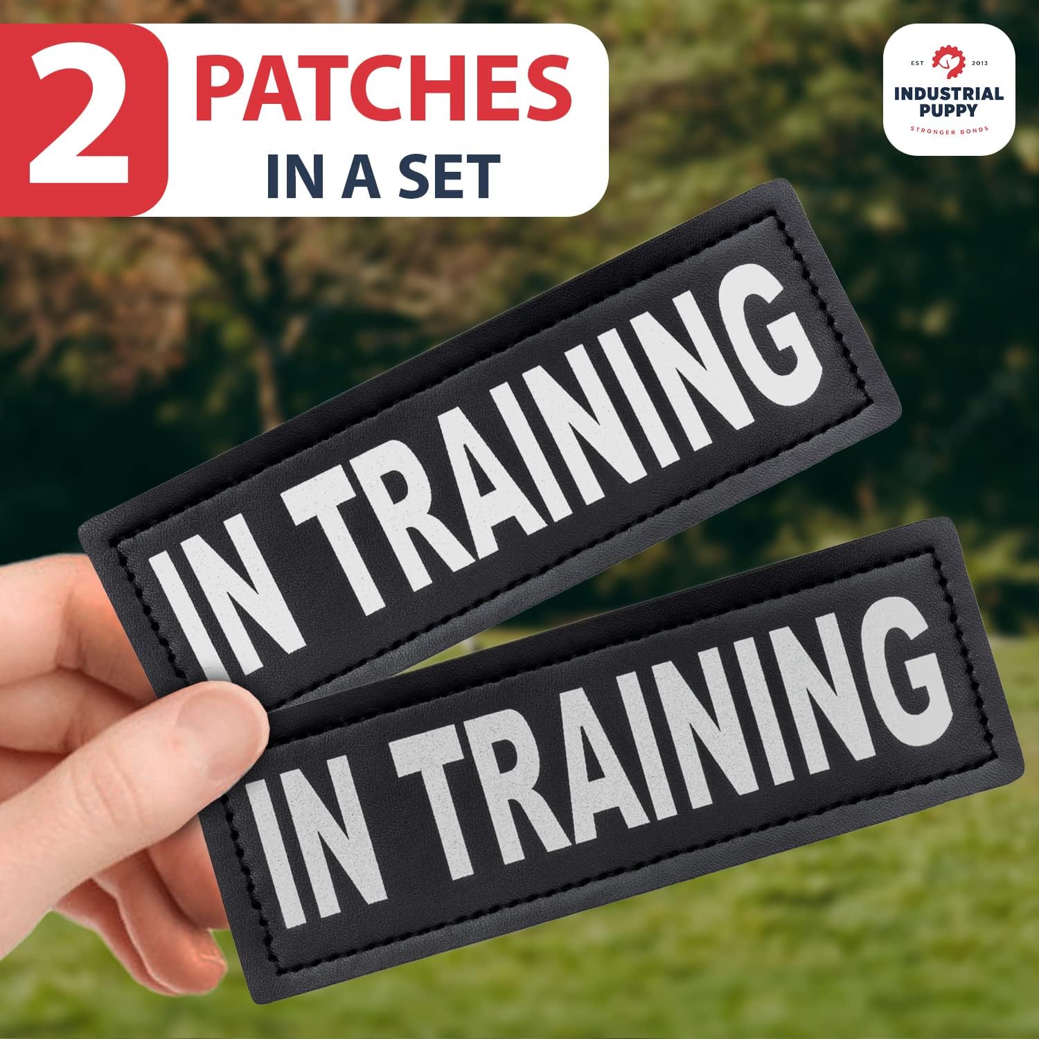 Industrial Puppy in Training Dog Patch with Hook Back and Reflective Lettering - Image 3