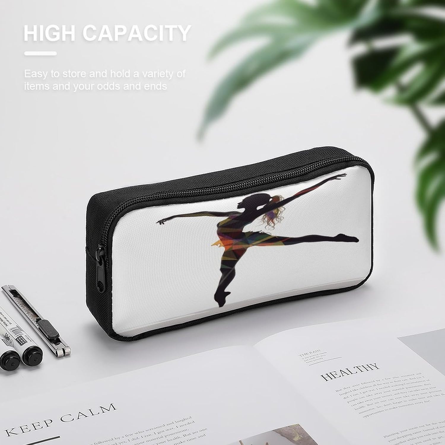 A Dancer Large Pencil Case Pouch Big Capacity for Office image 4
