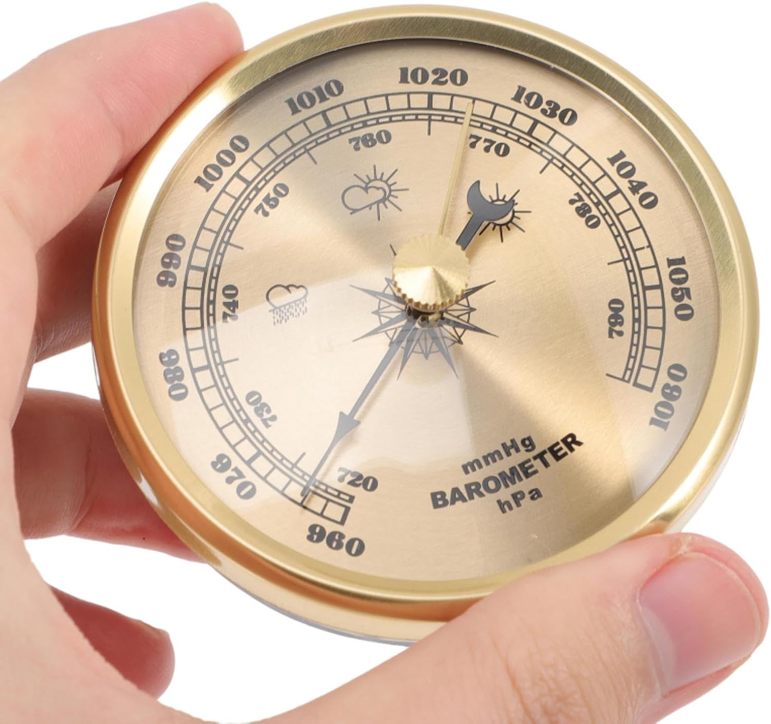 Outdoor Barometer,Barometers for The Home Wall,Metal Analog Weather Station,Old Fashioned Weather Barometer,Dial Type Barometer,for Home Wall,Fishing Boat,Office Wall Decor(70mm/2.75in)