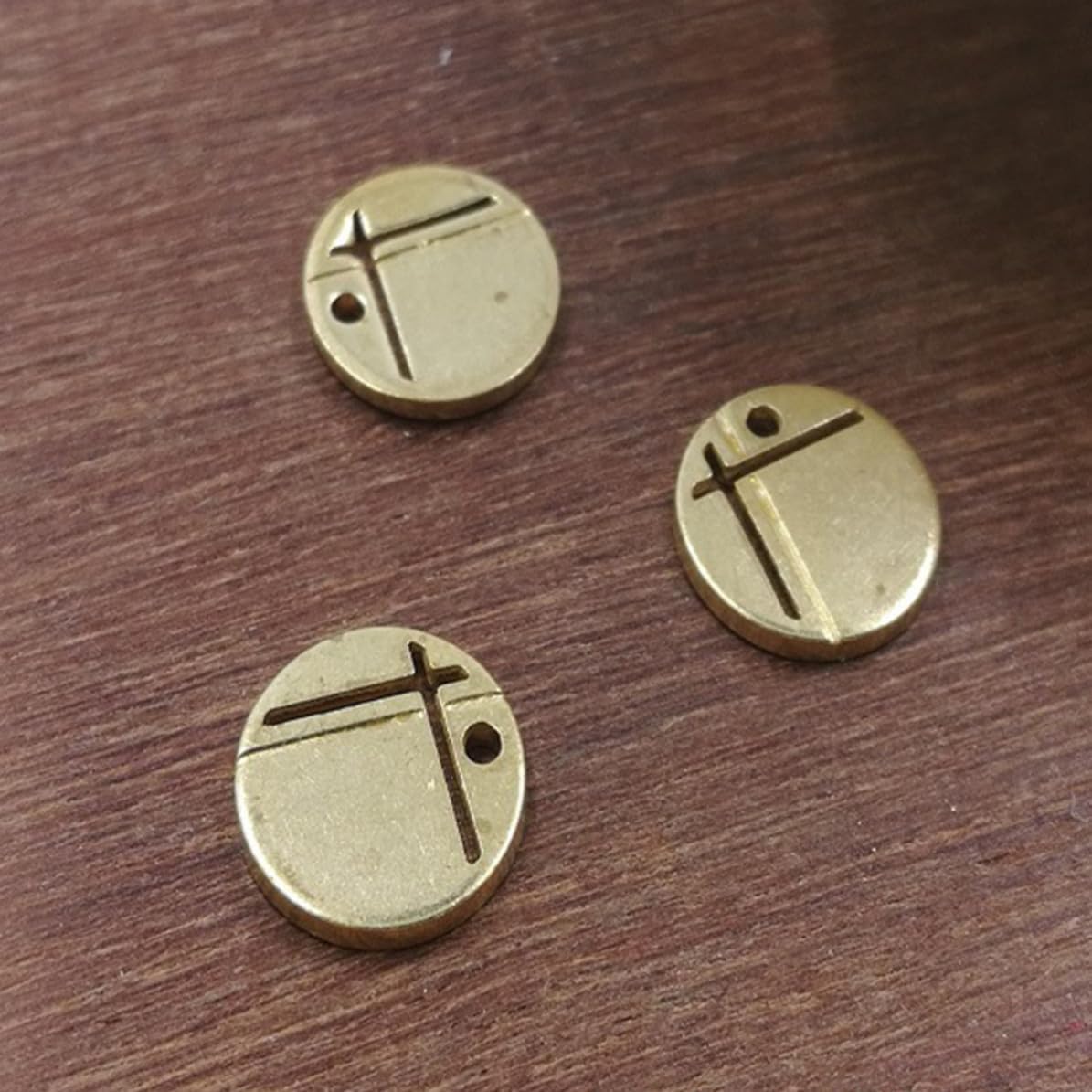 10pcs Golden Alloy Disc Jewelry Making Charms Pendant for Bracelets image 5