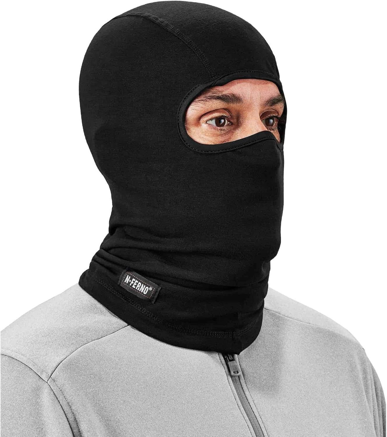 Balaclava de Lana Natural Ergodyne Negra miniatura 1