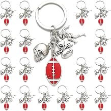 PHAETON 20PCS Football Keychain Soccer Keychain Football Helmet Charm Soccer Player Charm Sports Keyring for Women Men Gift