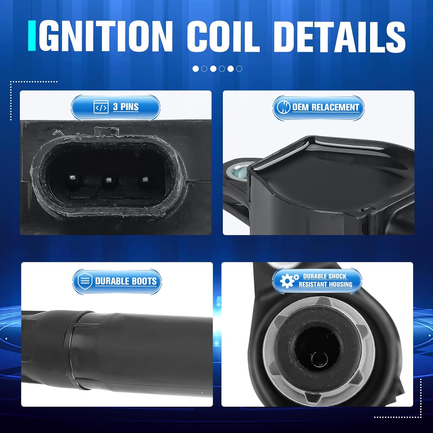 Set of 4 Ignition Coil and 4 Iridium Spark Plug Compatible with Chrysler Dodge Jeep Caliber Journey Patriot Compass Replacement for UF557 C1587