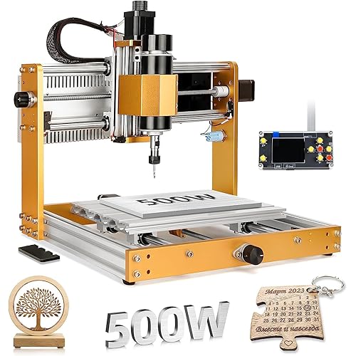 LUNYEE 3018 PRO MAX CNC Machine 500W All-Metal CNC Router Machine 3 Axis Limit Switches & Emergency-Stop with GRBL Offline Control for Cutting Wood Acrylic MDF Plastic, Working Area: 300 x 180 x 80mm