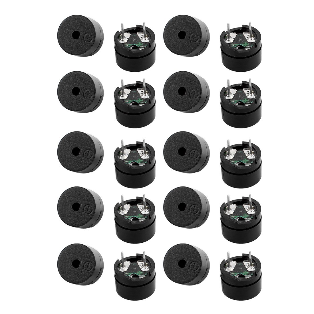 Aexit 20pcs DC Speakers 5V 2 Terminals 16ohm Impedance Passive Stereo Electronic Satellite Speakers Buzzer 12x8mm