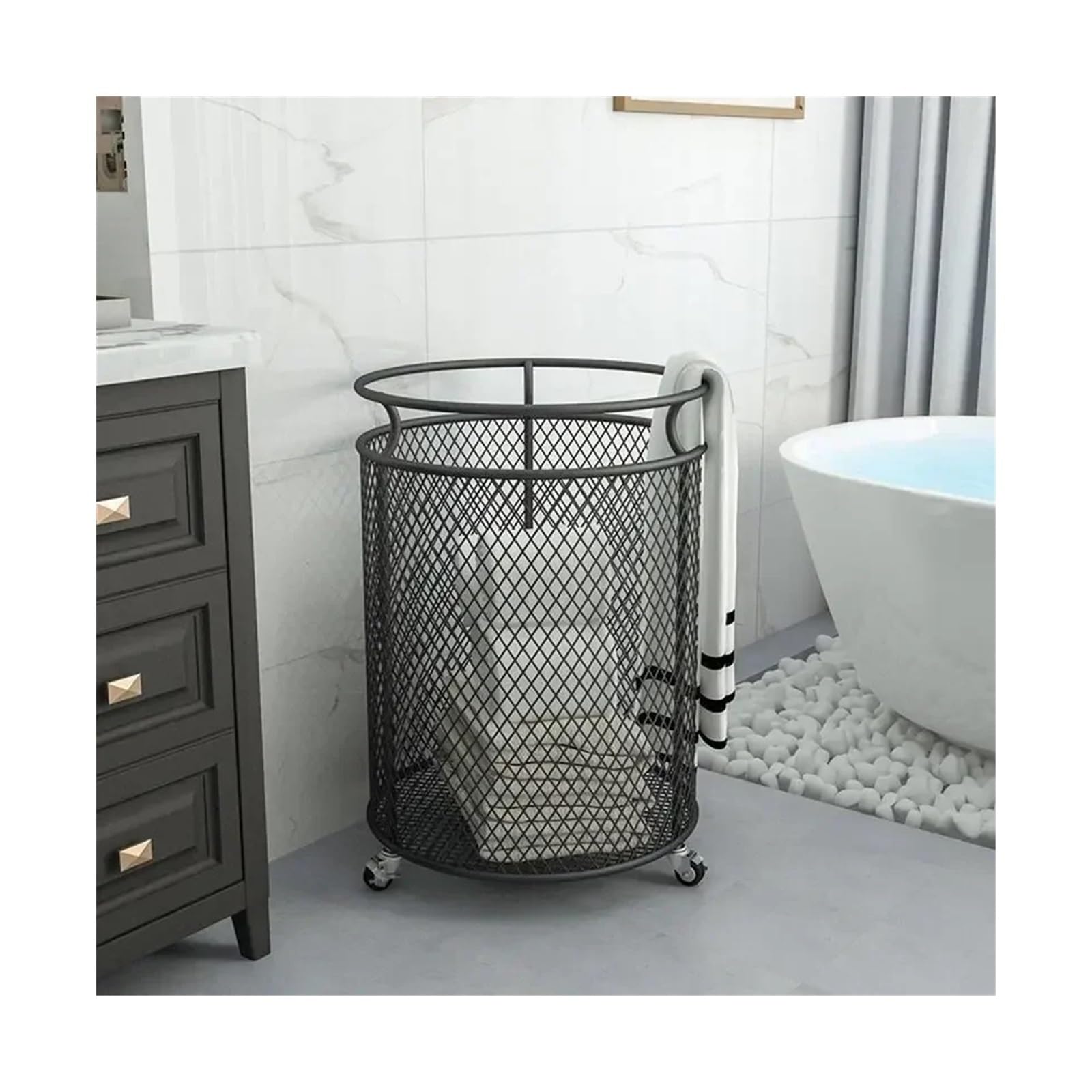 Laundry Hamper Light Luxury Iron Dirty Clothes Storage Baskets