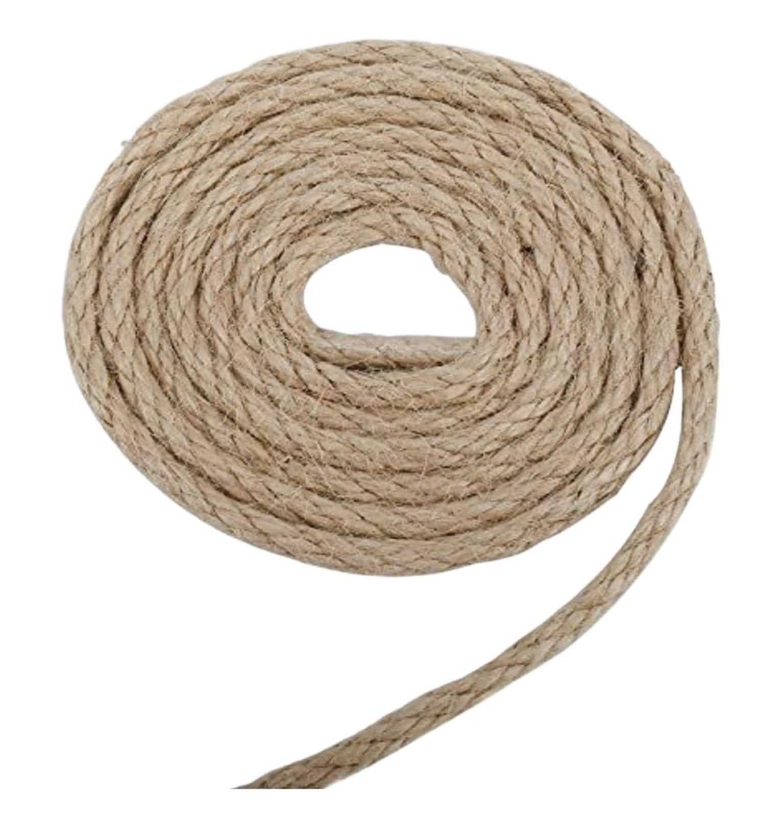 6 mm 50/100 m natürliche Sackleinen-Sackleinen-Jute-Schnur, Hanfseil, Schnur, Geschenkverpackung, Schnüre, Weihnachts-Event- und Partyzubehör(970x15x0.2mm)