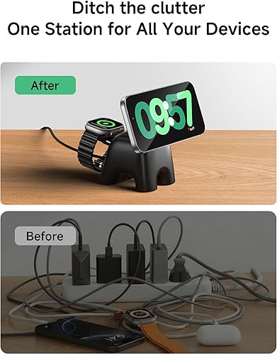 Miniatura 8 de Estación de carga inalámbrica magnética 2025, soporte de cargador ultrarrápido de 15 W para iPhone 17, 16, 15, 14, 13, 12 Pro Max, 5 W para Apple