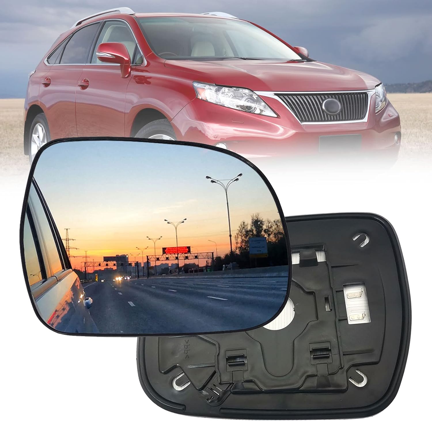 Mirror Glass Passenger Right Side Mirror Heated with