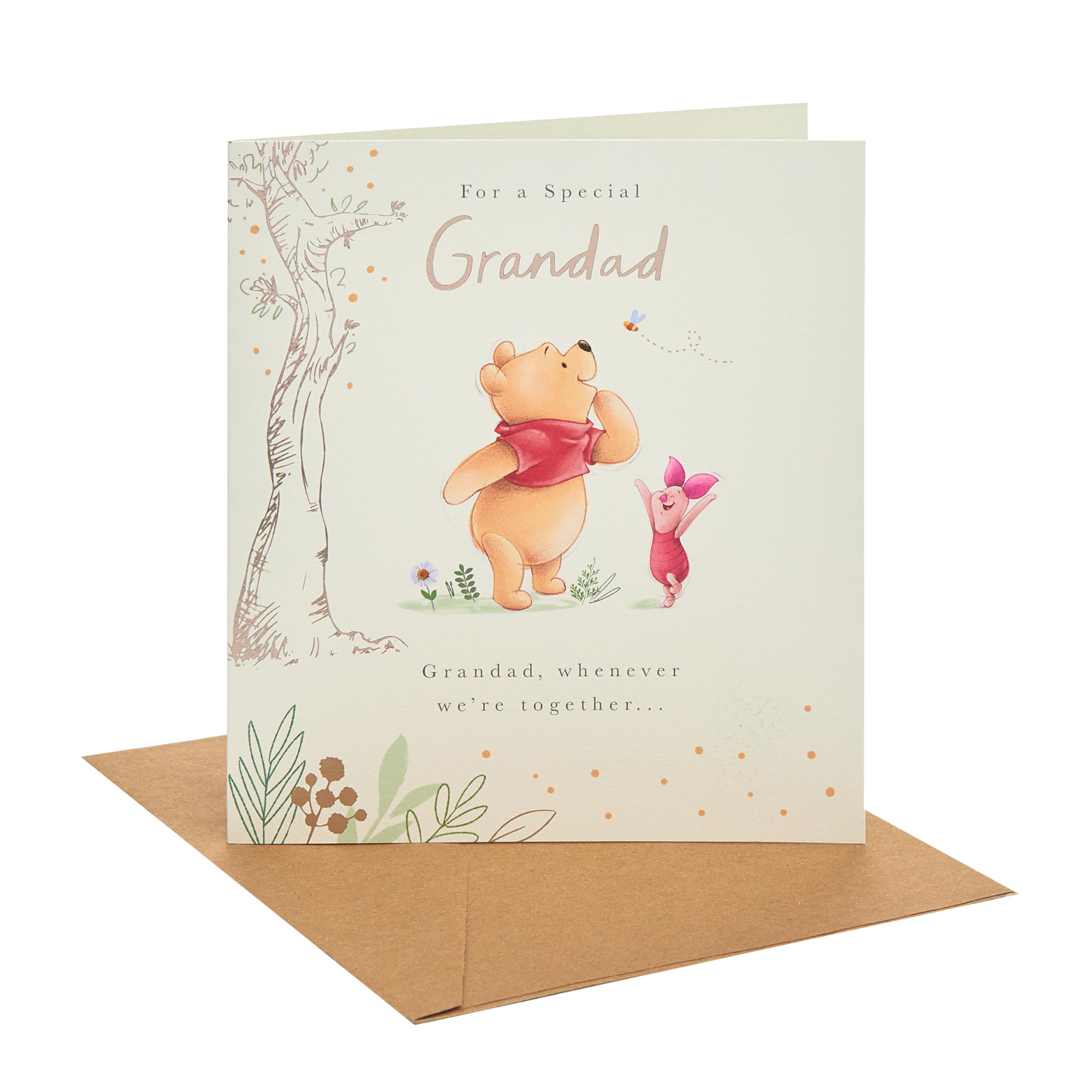 UK Greetings | Father's Day Card for Grandad | Card for Dad, Grandad, Husband | Him, Boys, Men | Piglet & Pooh Adventure Design | With Envelope | 15.9 x 18.4 cm
