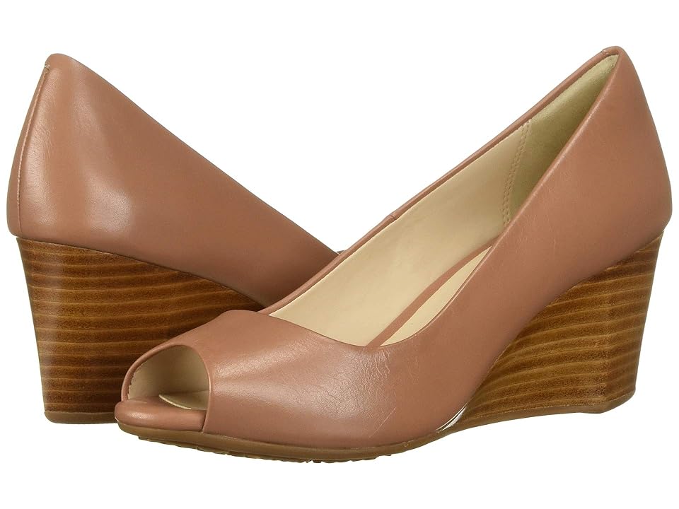 

Cole Haan Sadie Open Toe Wedge 65mm (Mocha Mousse Leather) Women's Wedge Shoes, Brown