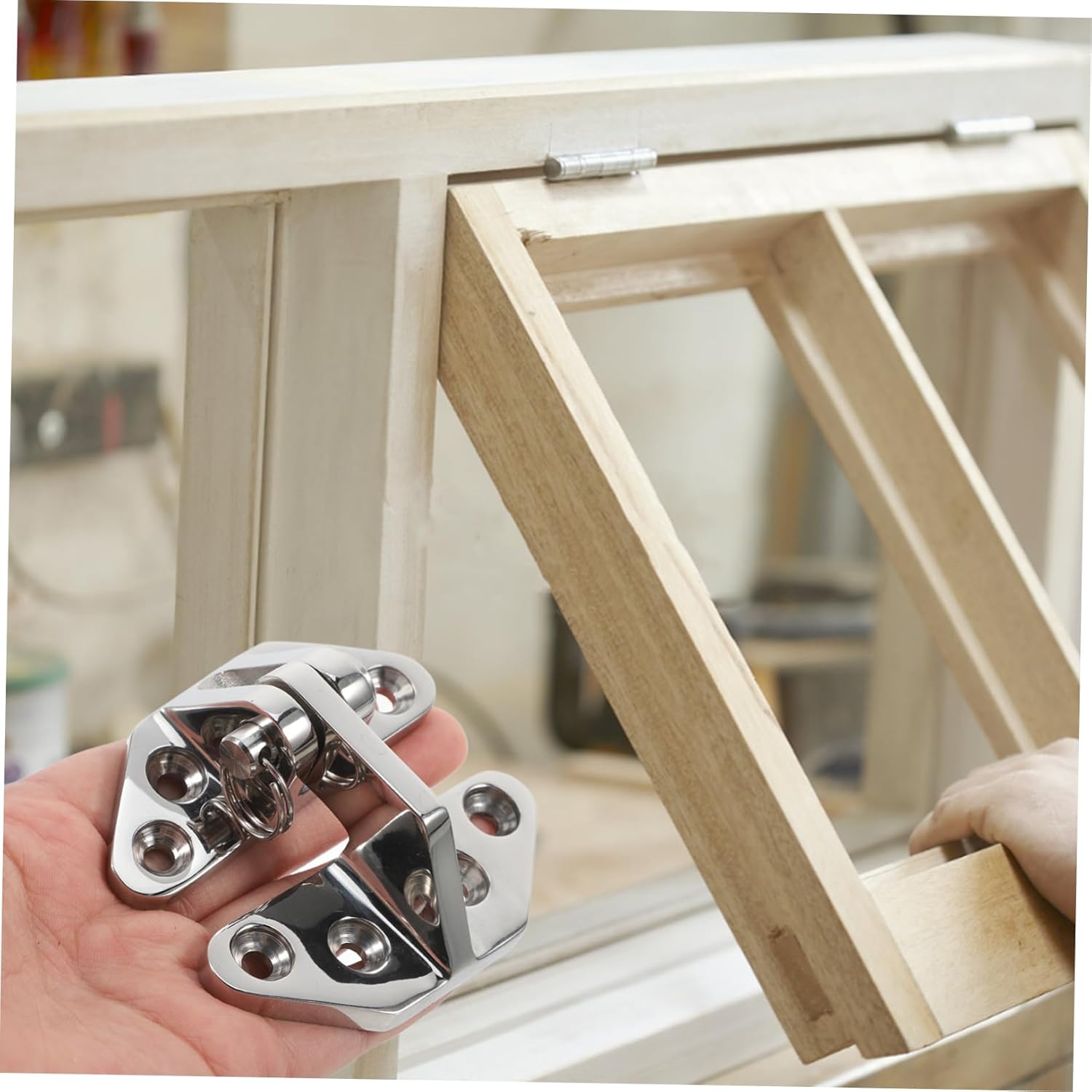 Zerodeko 2pcs Grade Stainless Steel Hatch Hinges Heavy-Duty Boat Door Hinges for Cabinet Doors Easy Install Screws and