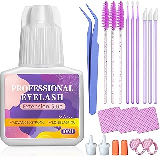 Eyelash Extension Glue-0.5-1 Sec Drying (0.34fl.oz / 10ml)/8 Weeks Strong Hold, Eyelash Cluster Glue