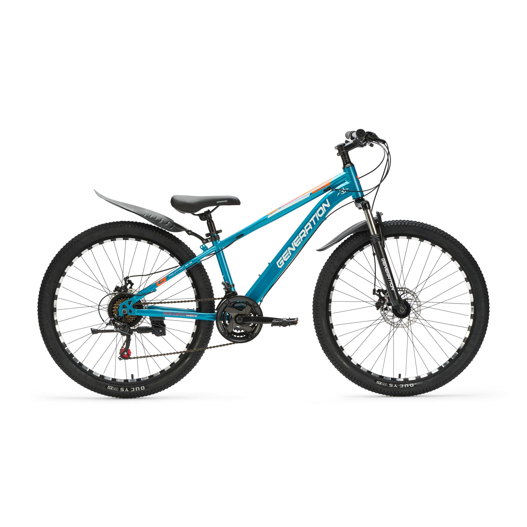 Generation M-760 Mountainbike 26 Zoll - Kinderfahrrad mit Schutzblechen - Scheibenbremsen - 21 Gänge - Hellblau