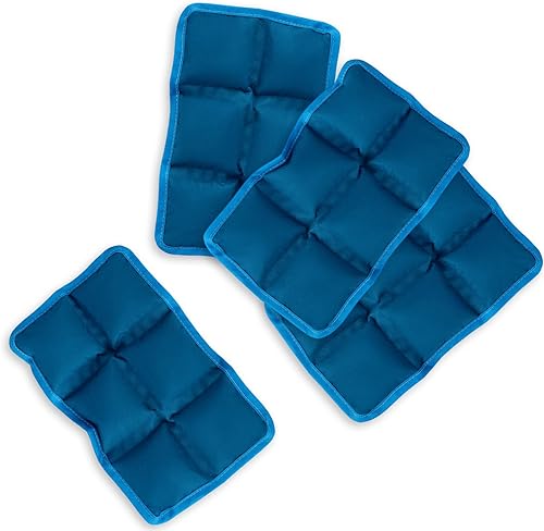Miniatura 7 de Bolsas de hielo finas para loncheras (paquete de 4), delgadas de 0.7 pulgadas y flexibles, reutilizables activadas por agua, bolsas frías de larga