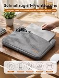 DOMISO Laptop Bag Laptop Bag Notebook Sleeve Case Bag Protective Case Compatible with 15 Inch MacBook Air M4 M3 M2, MacBook Pro, 14-15 Inch HP Dell ASUS Lenovo, Laptop Case Women with Handle, Grey - 3