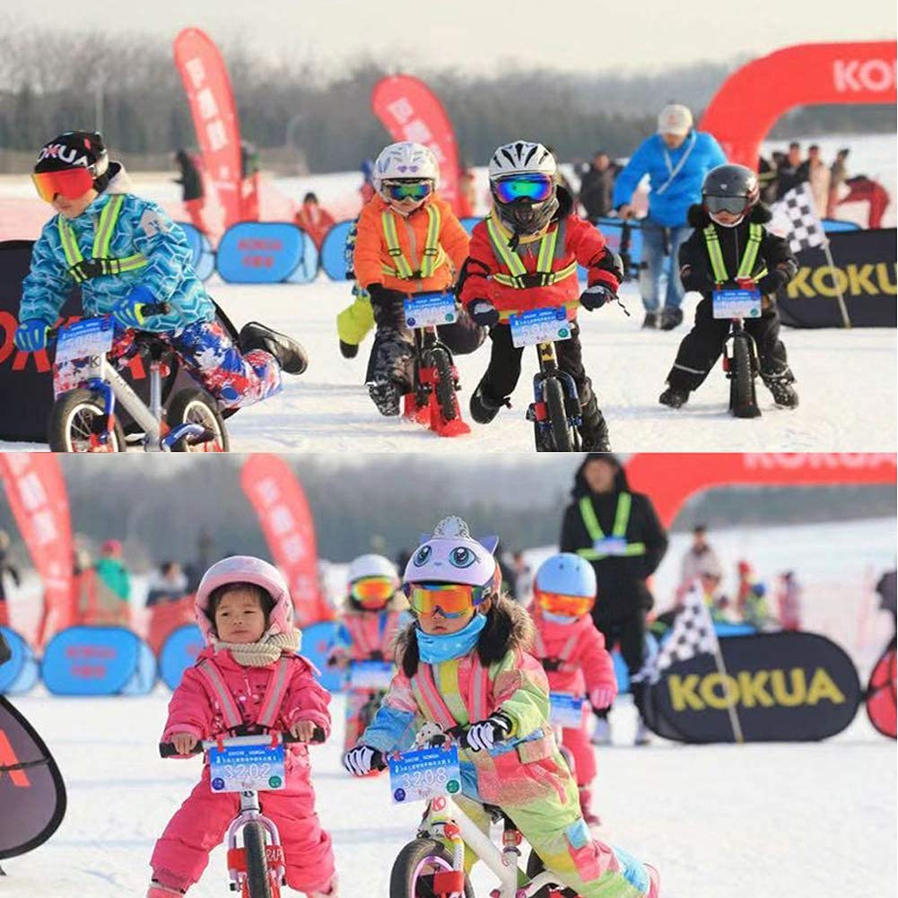 2 Pezzi Gilet Catarifrangente Auto Gilet Alta visibilità Moto Giubbotto Catarifrangente Bretelle Catarifrangenti 360 ° Gilet di Sicurezza Giallo per Bambini Corrono Escursionismo Ciclismo