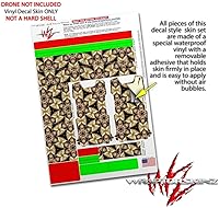 Vista 4 de Skin Decal Wrap 2 Pack Compatible with DJI Ryze Tello Leave Pattern 1 Brown Drone NOT Included