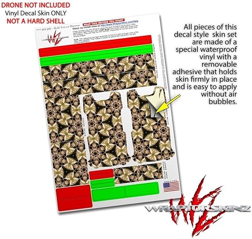 Miniatura 4 de Skin Decal Wrap 2 Pack Compatible with DJI Ryze Tello Leave Pattern 1 Brown Drone NOT Included