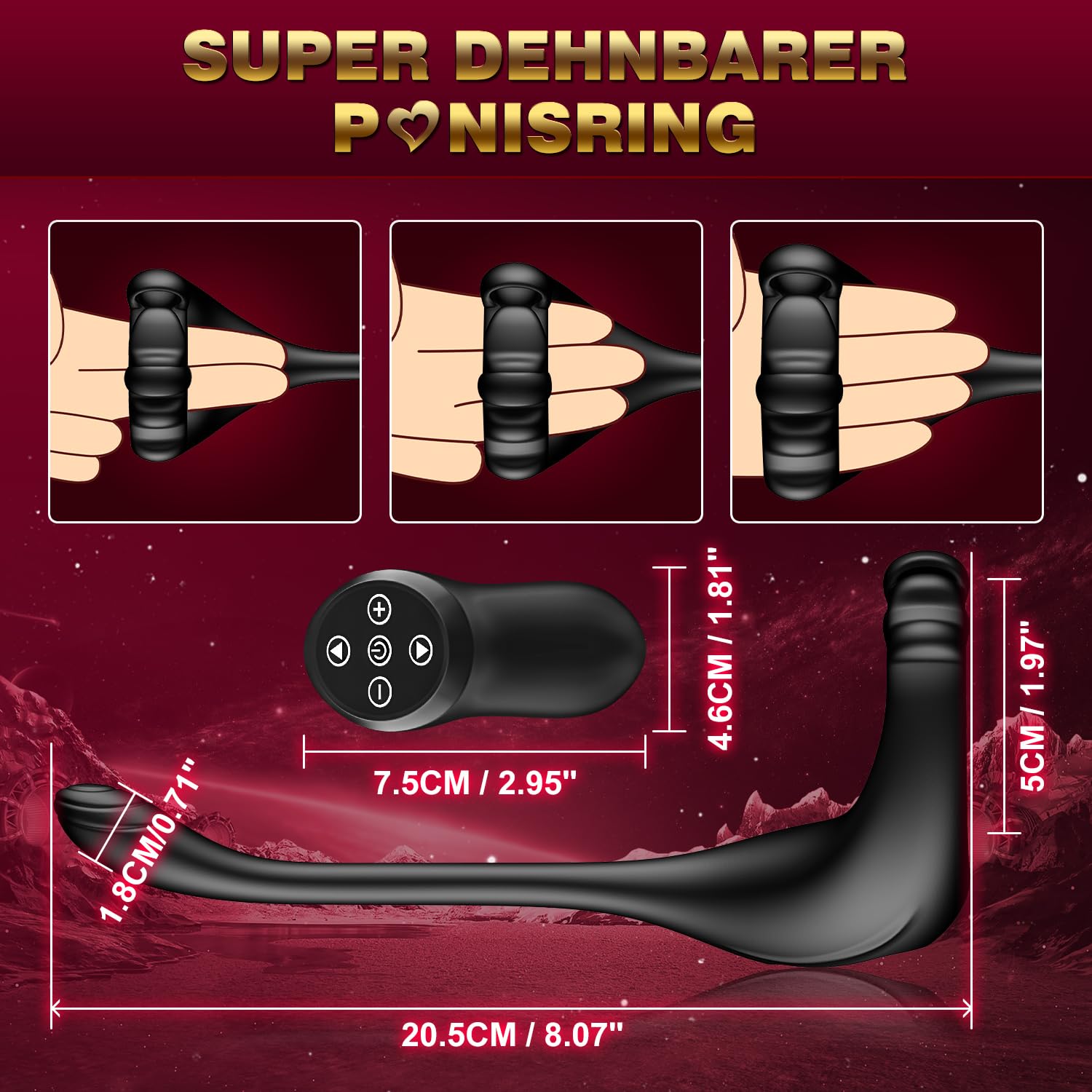 Estimulador Prostata Vibradores Para Hombres Plug Anales,con Vibración Juguetes Sexuales hombre Consolador con 10 Modo, Masajeador Prostata Estimulación Anillo Vibradorador Anal Vibrador con Mando