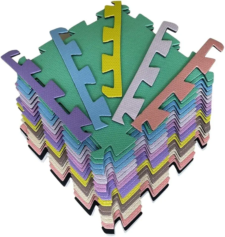 Kit 12 Tatames 50x50x10mm Economico (Colorido)