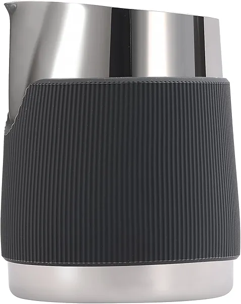 Normcore Handleless Milk Frothing Jug, Milk Pitcher 20.3 oz, Milk Frother Steamer Cup Stainless Steel Espresso Cup, Sharp Spout, Silver, 600 ml