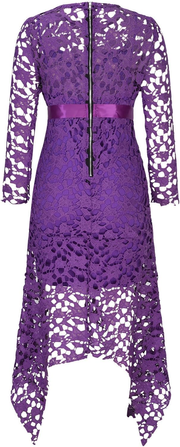 Hollow Floor-Length Lace-Up Asymmetrical Women's Maxi Dress Sexy Lace Dress Party Evening Dress 2025 Fashion