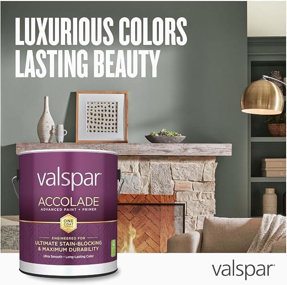 Valspar 13002 Ultra White Base Accolade Interior Paint & Primer, Semi-Gloss, 1 Gallon