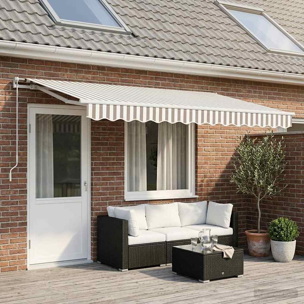 Tessuto di ricambio per tenda da sole 5 x 3 m, tessuto di ricambio per tenda da sole con mantovana, tessuto in poliestere 240 GSM, tessuto resistente alle intemperie per balcone, terrazzo e