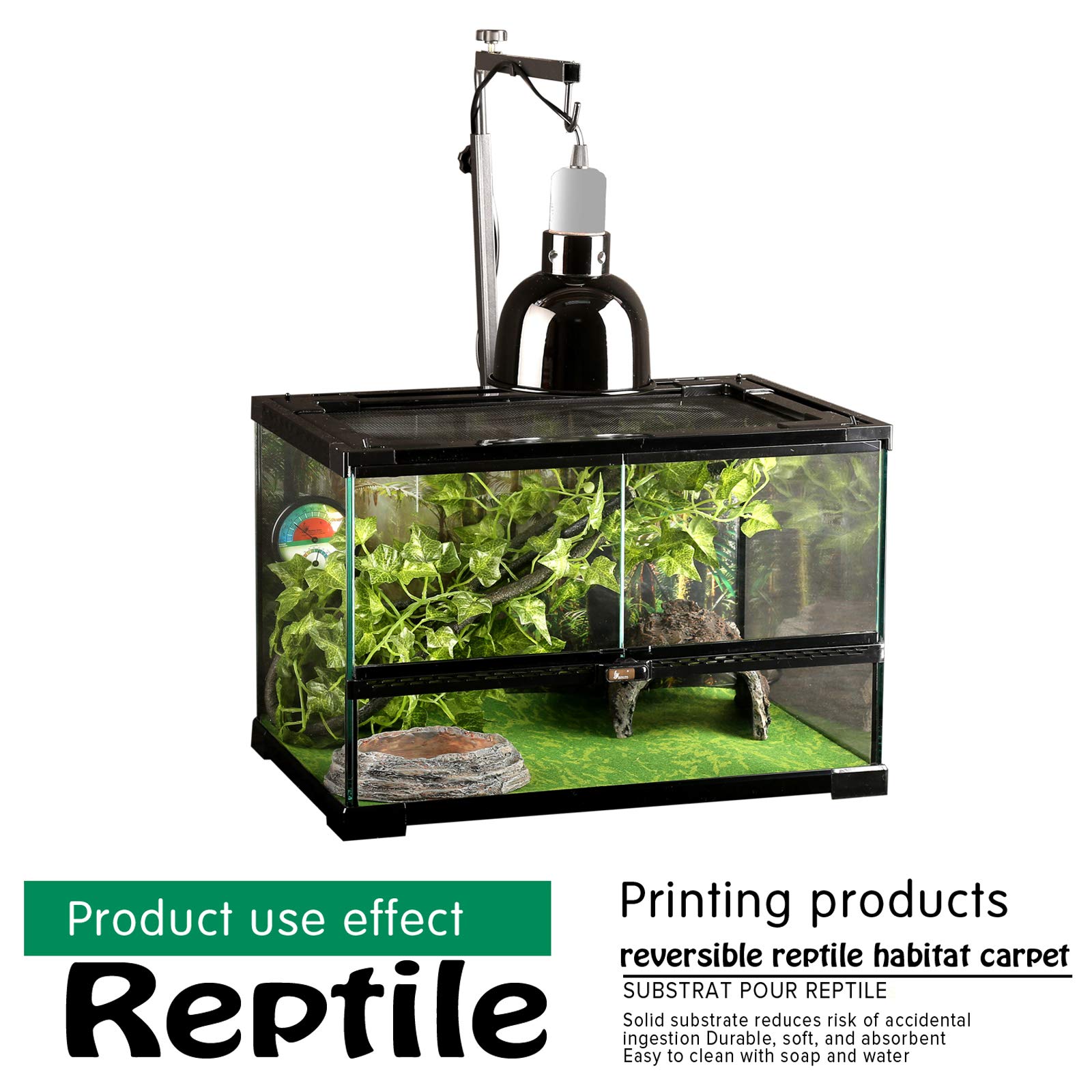 Alfombra para reptiles de 40 galones (36 x 18 pulgadas) para terrario de mascotas, tapete para jaula de reptiles, estera para serpientes, camaleones, gecos y uso en la cocina (2 hojas) con