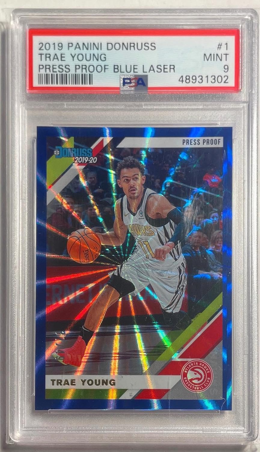 Trae Young 2019-20 Panini Donruss Press Proof Laser #d 37/49 Psa 9 Pop 5 - Basketball Cards