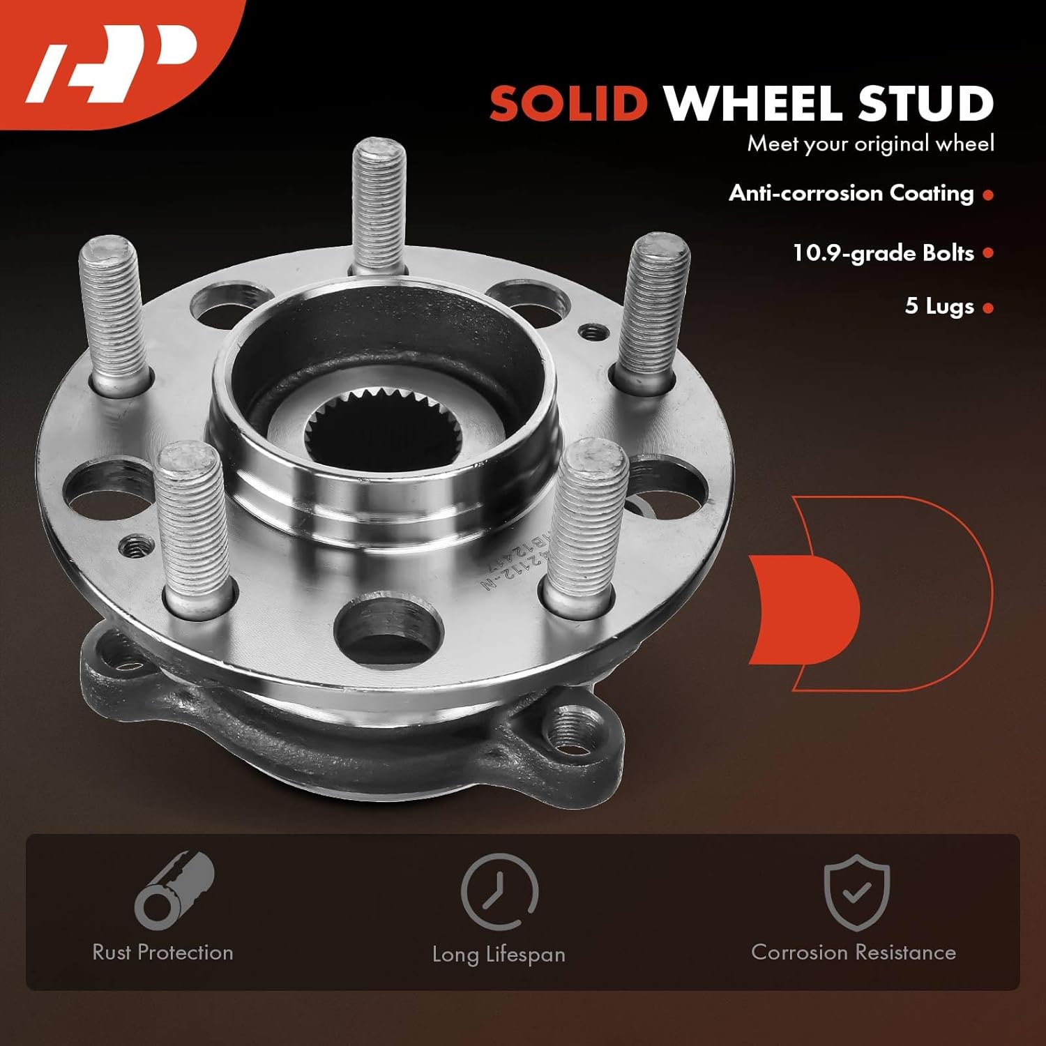 A-Premium 2 x Rear Wheel Bearing and Hub Assembly with 5-Lug Compatible with Hyundai Genesis 2009-2014, Genesis Coupe 2010-2016, Equus 2011-2016 & Kia K900 2015-2017