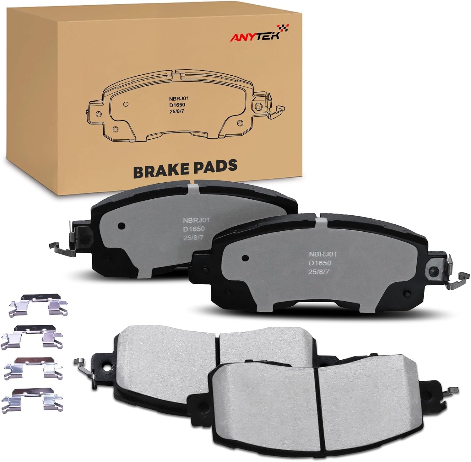 Front Ceramic Brake Pads for Nissan Altima 2013 2014 2015 2016 2017 2018 2019 2020 2021 2022 2023 LEAF 2014-2017 Replace# EHT1650H, D1650, MGD1650CH