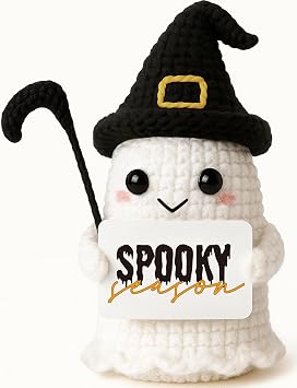 MAMAGIFTREE Crochet Ghost Decor for Spooky Season Stocking Stuffers for Women Men, Gifts for Boyfriend Girlfriend, Unique Christmas Ornaments, Basket Stuffers for Husband Wife