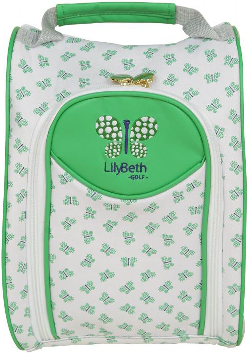 LilyBeth Golf Shoe Bag, Green Butterfly