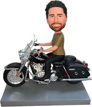 Custom Bobble-Heads Figurine Customized Doll, Custom Bobblehead Motorcycle, Bobble Head Figures Handmade Personalized Sculpture Gift for Motorcycle Driver