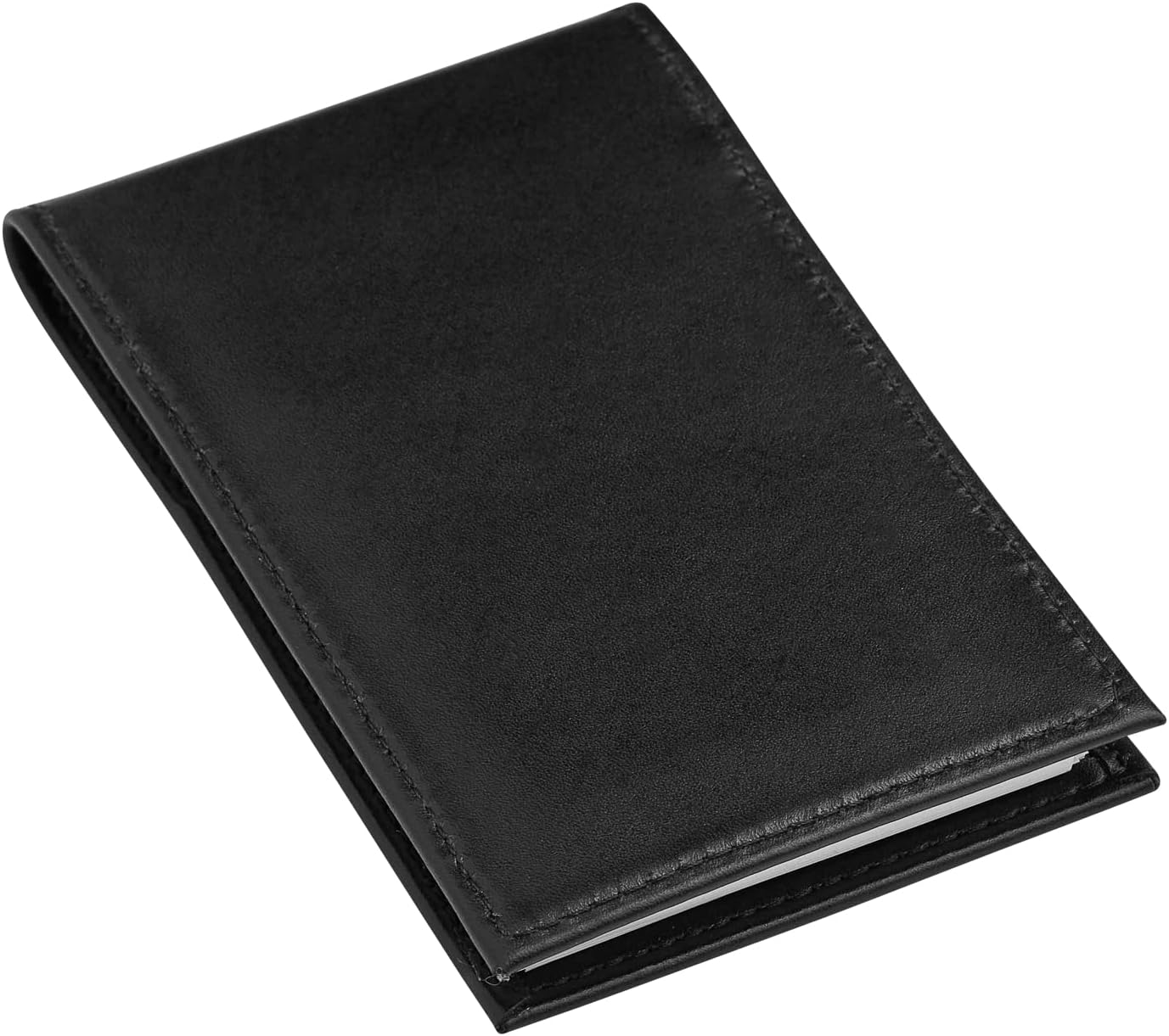 D&K Black Leather Notepad Holder for 3x5 Memo Pads, Refillable Pocket Notebook with Wallet for Law Enforcement, Investigator, Security Officer Gifts, EDC Case, Includes Small Flip Pocket Note Pad