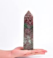 Vista 89 de JIC Gem Extra Large Rare Dendritic Jade Crystal Tower Natural Quartz Crystal Tower Point Wand Large Crystals and Stone Energy Crystal Wand Home
